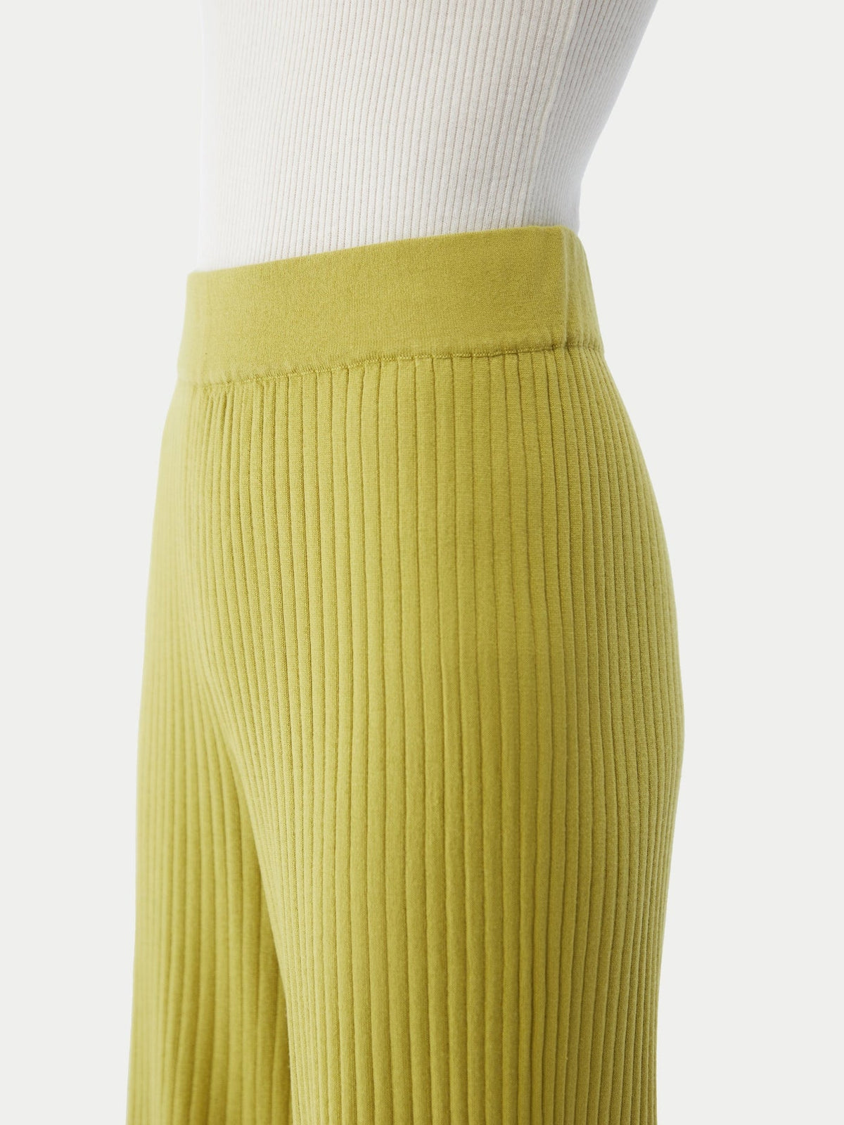 Rib-knit Silk Cashmere Blend Pants — Dark Citron