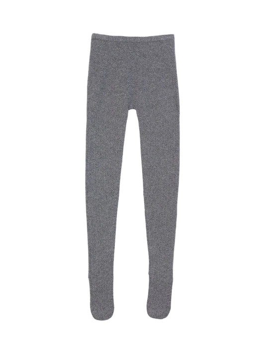 High-rise Cashmere Knit Tights — Dark Gray