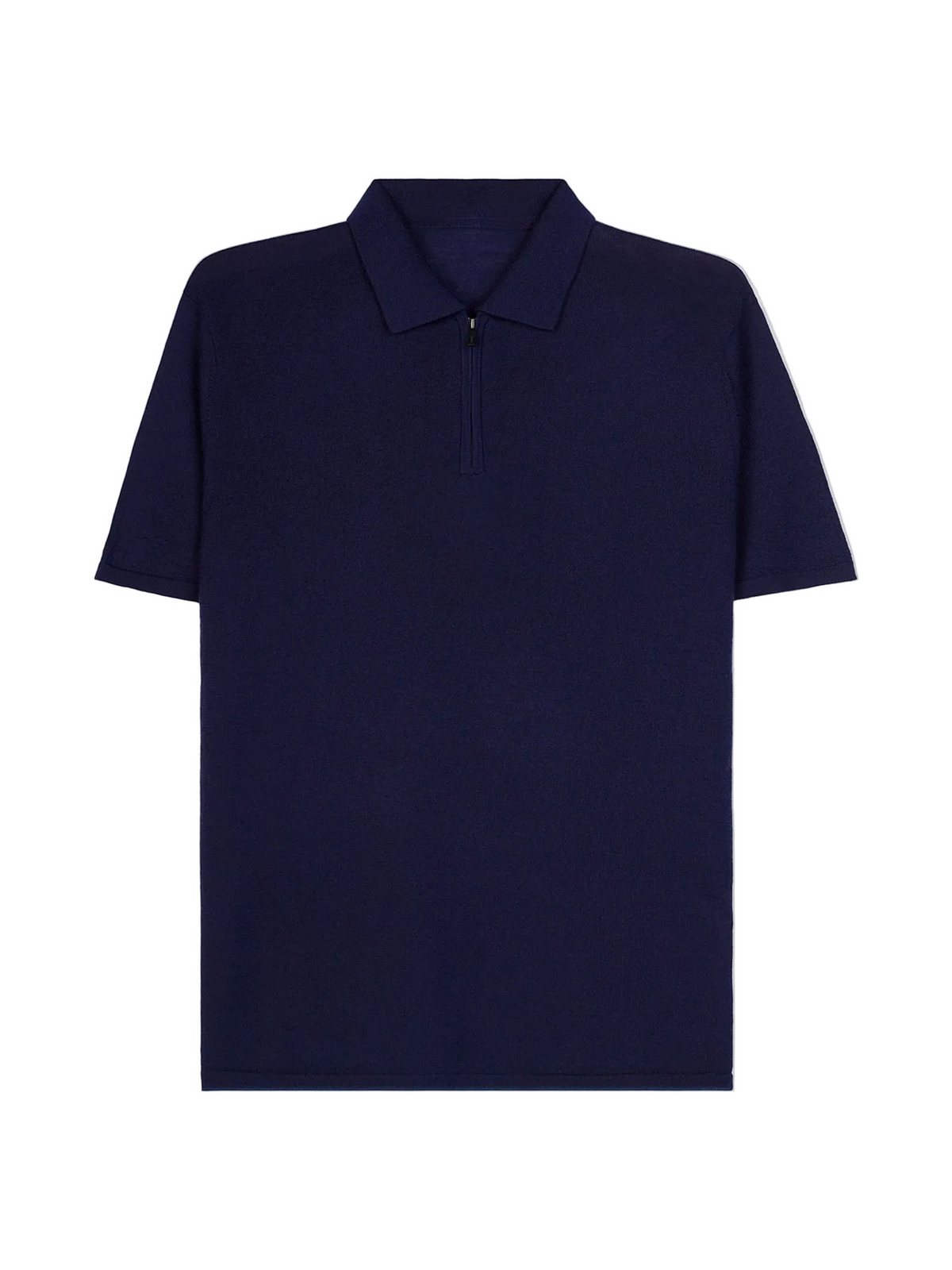 Cashmere Silk Half-zip Polo Top — Dark Indigo