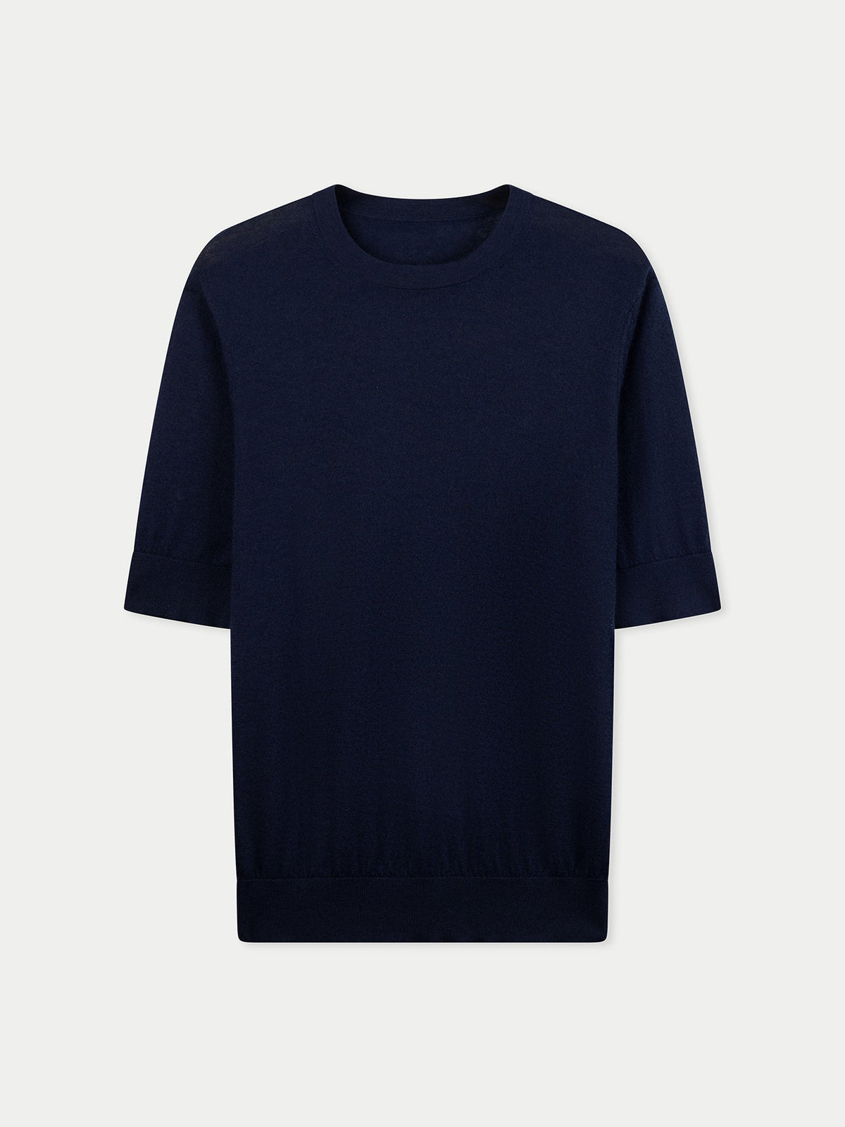 Silk Cashmere Crew Neck T-shirt — Dark Indigo