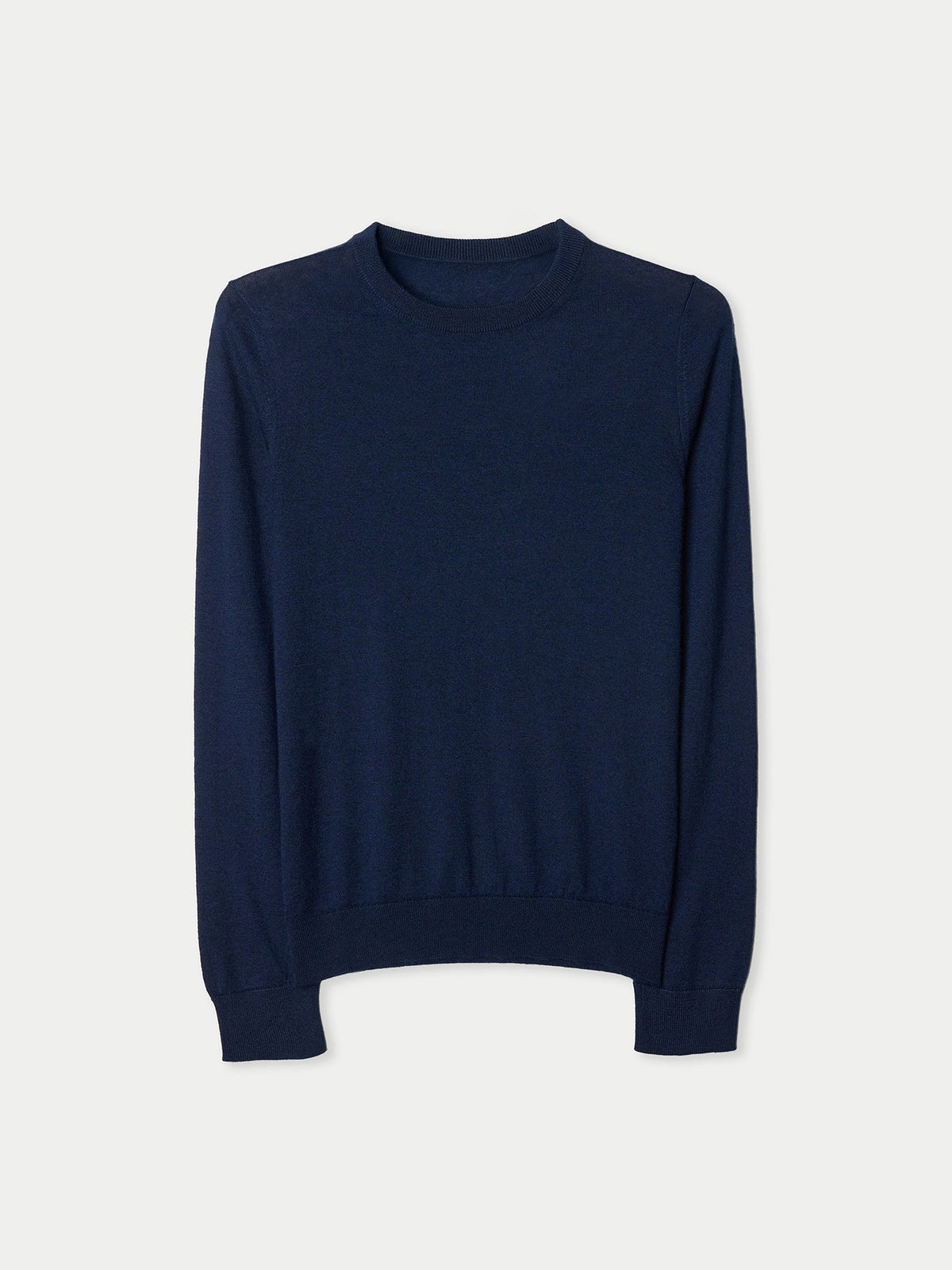Women C-neck Cashmere Sweater — Dark Indigo