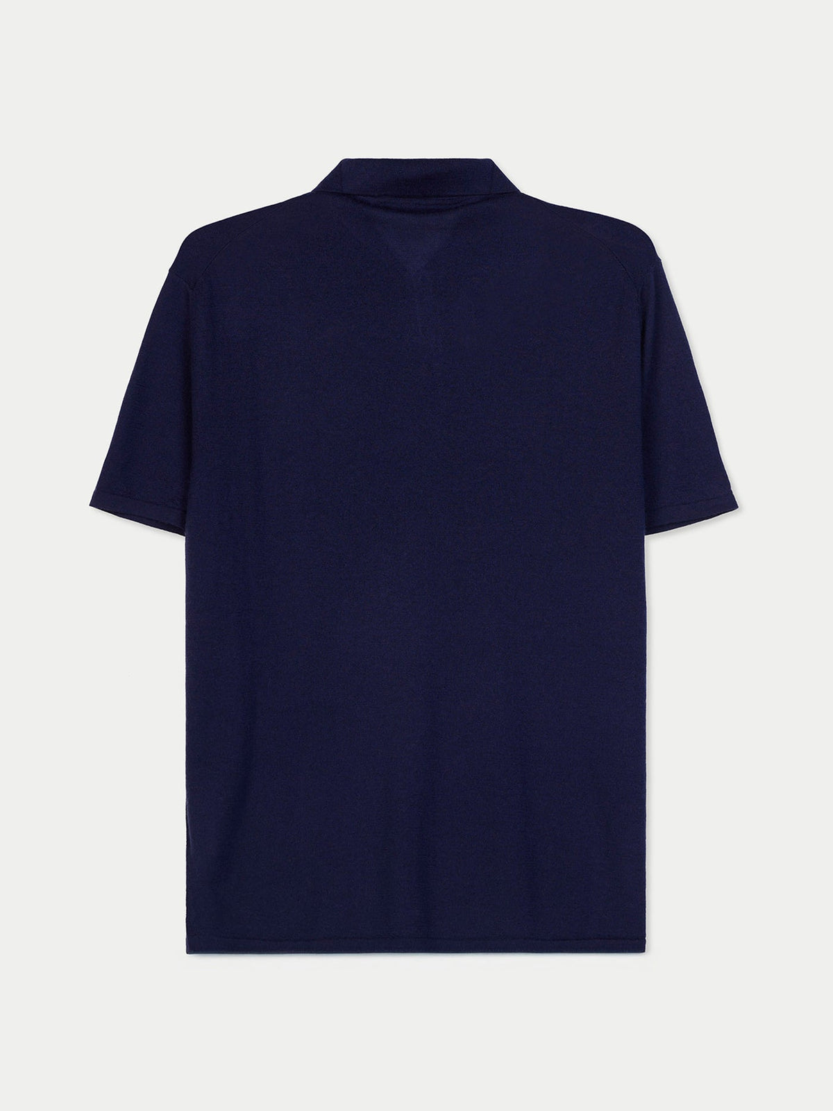 Cashmere Silk Half-zip Polo Top — Dark Indigo