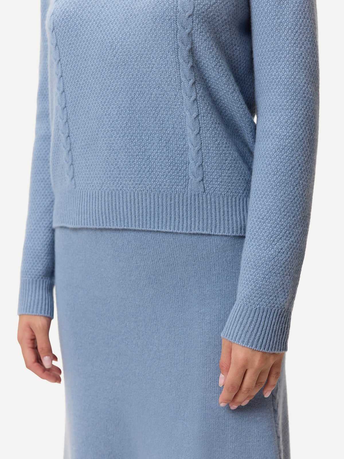 Cropped Crewneck Cashmere Sweater — Deep Dusty