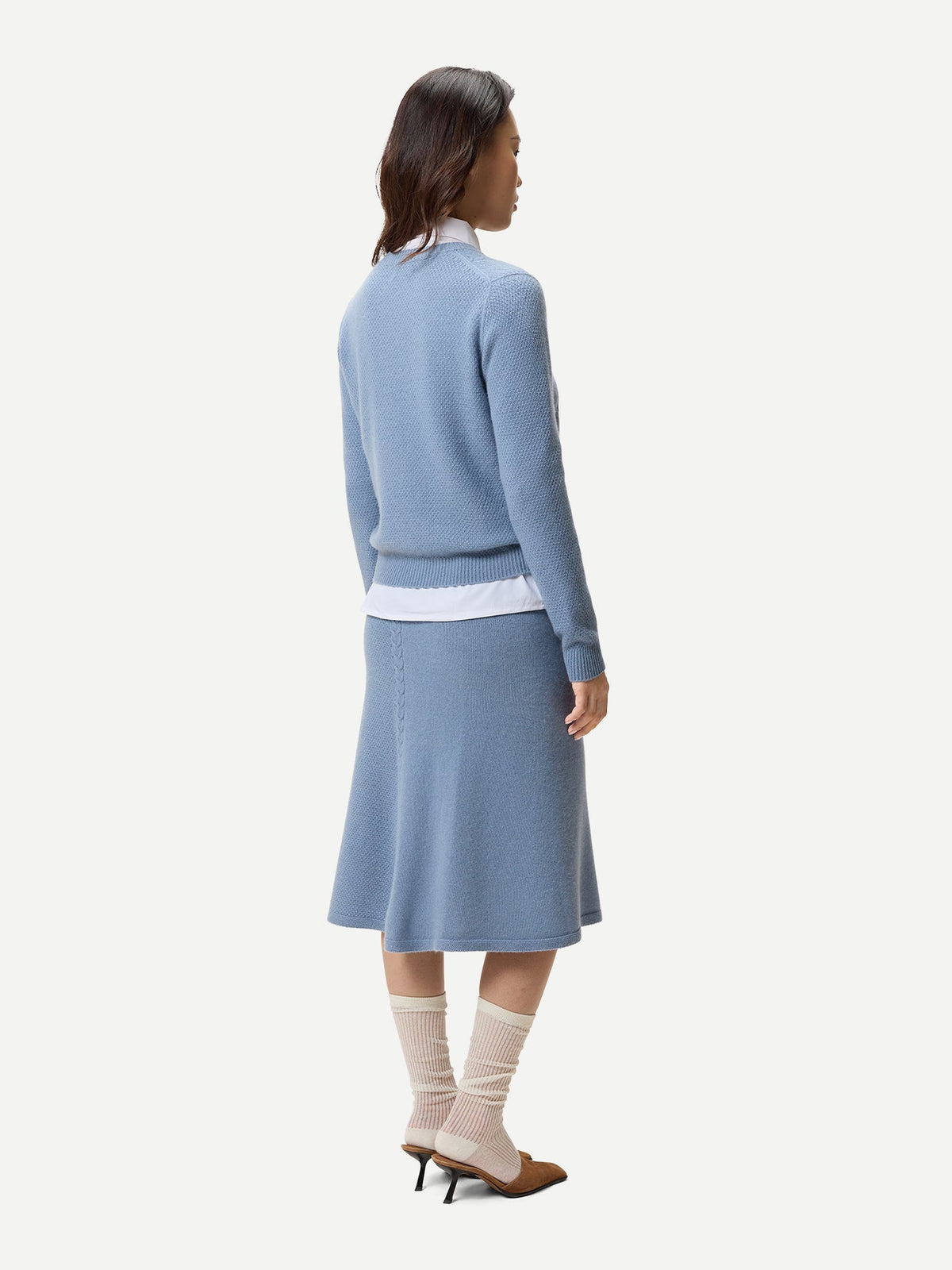 A-line Cashmere Knitted Skirt — Deep Dusty