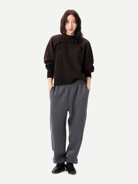 Cashmere Crewneck Twin Set — Deep Mole