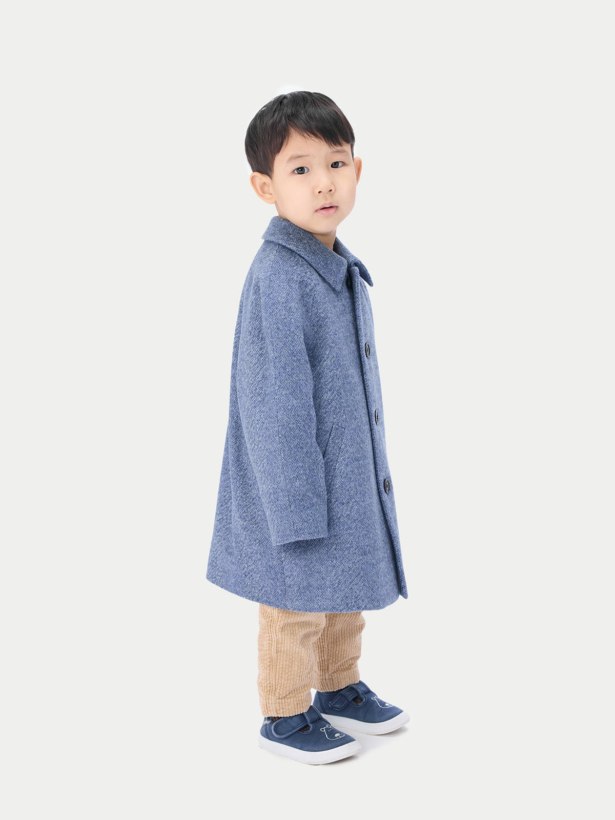 Kids Cashmere Sewn Coat — Deep Slate