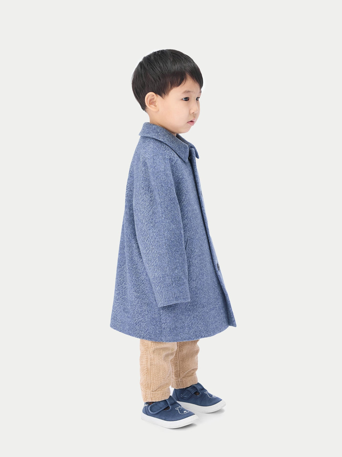 Kids Cashmere Sewn Coat — Deep Slate