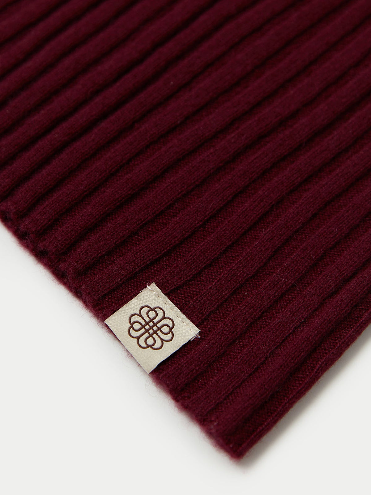 Cashmere Rib Knit Hat — Deep Wine