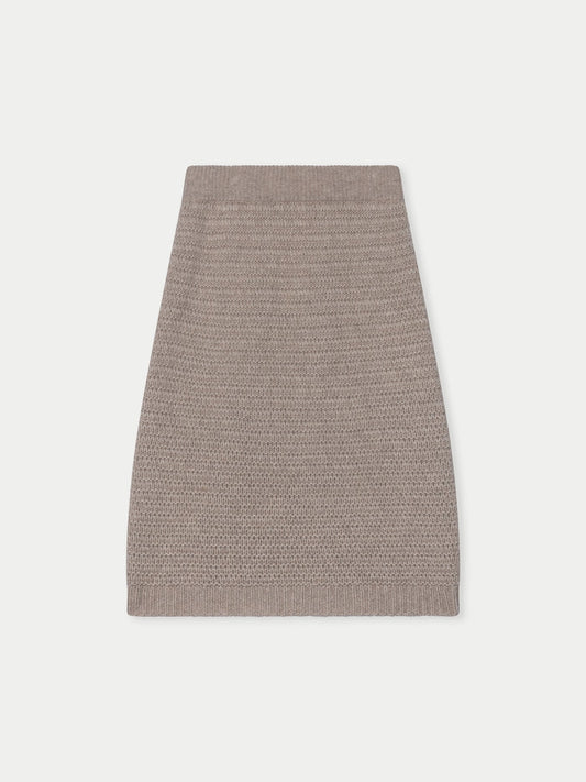 Natural Color Cashmere Sheath Skirt — Dusty Beige