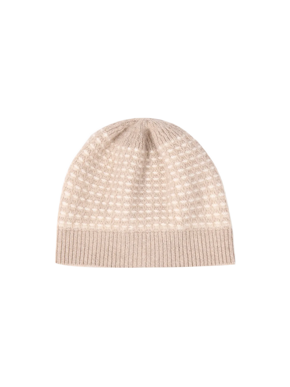 Waffle Knit Cashmere Hat — Dusty Beige