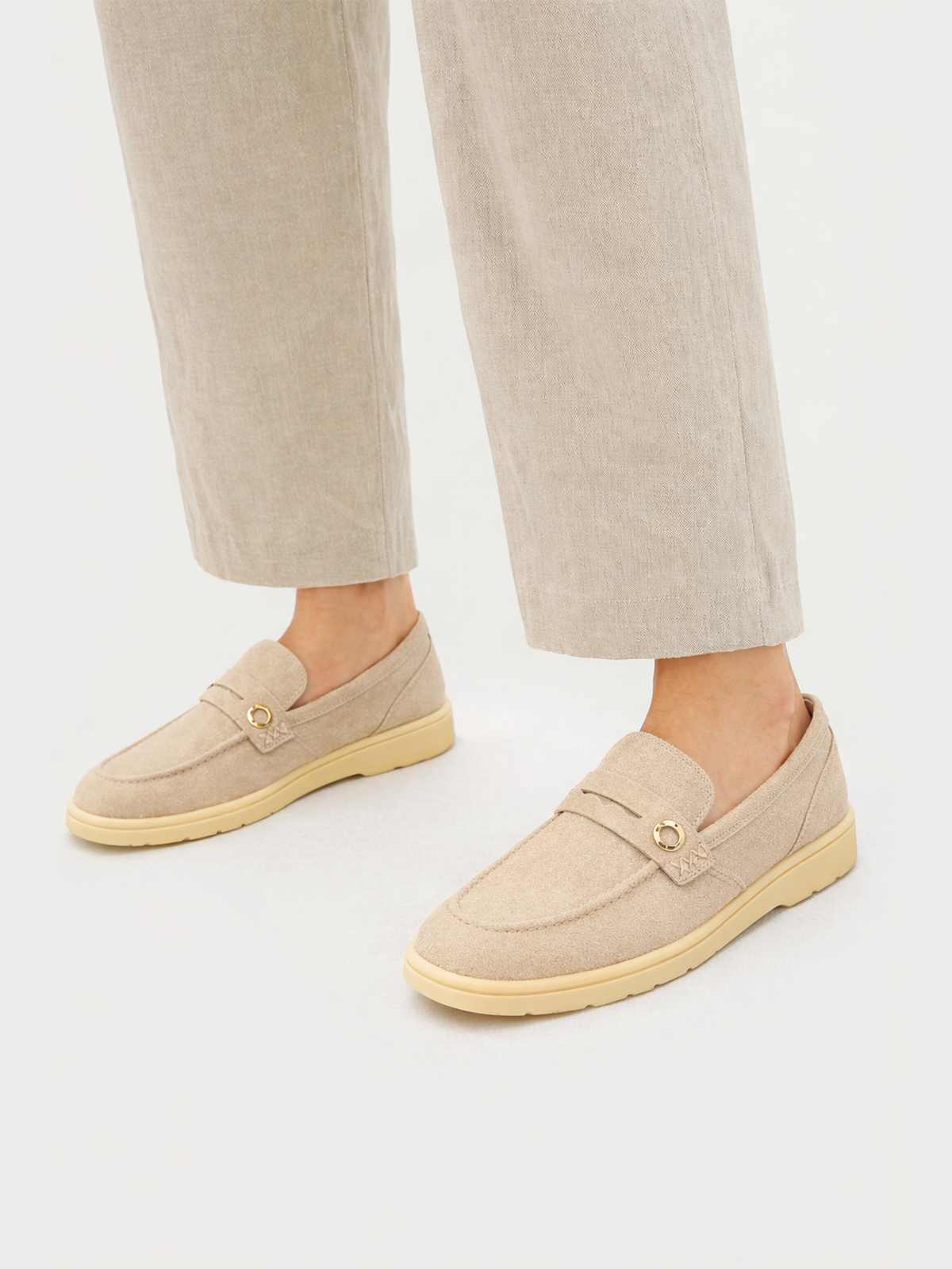 Cashmere Loafers — Dusty Beige