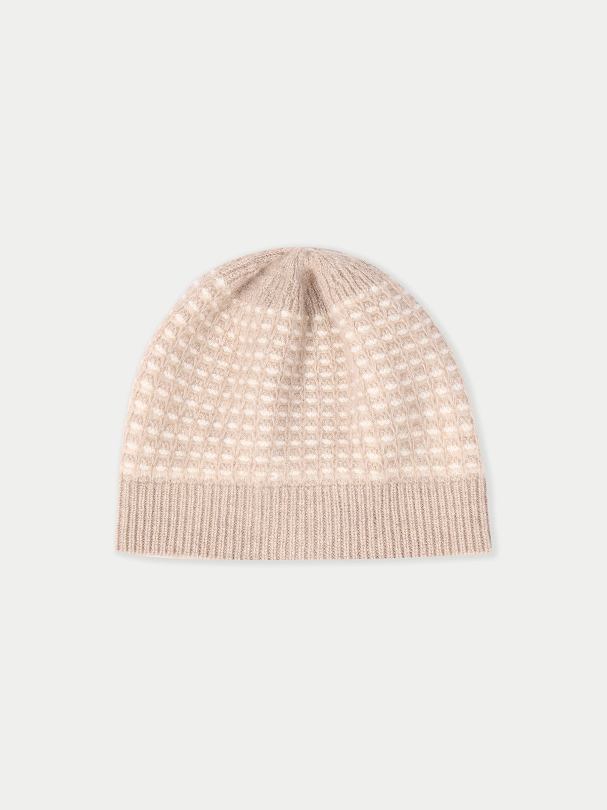 Waffle Knit Cashmere Hat — Dusty Beige