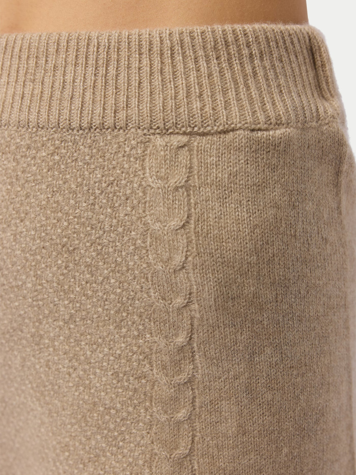 A-line Cashmere Knitted Skirt — Dusty Beige