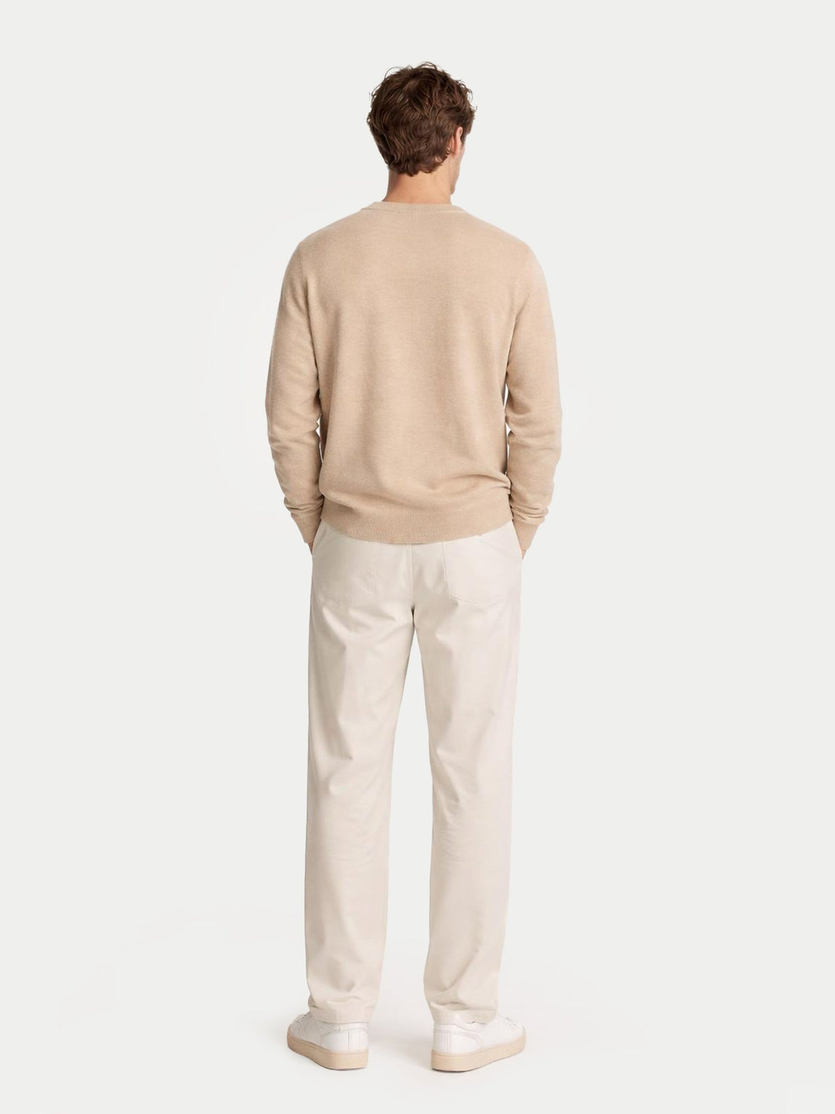 Essential Crewneck Cashmere Sweater — Dusty Beige