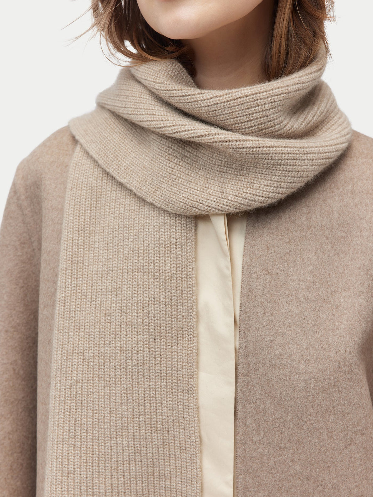 Fisherman Knit Scarf — Dusty Beige