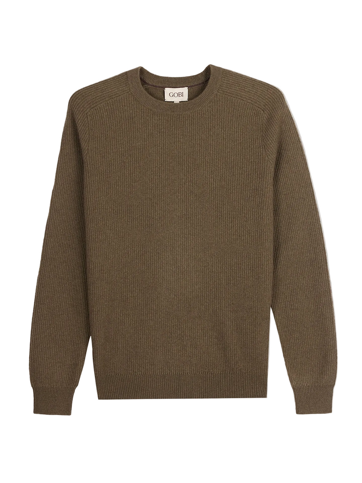 Men's Ribbed Cashmere Sweater — Earth Brown