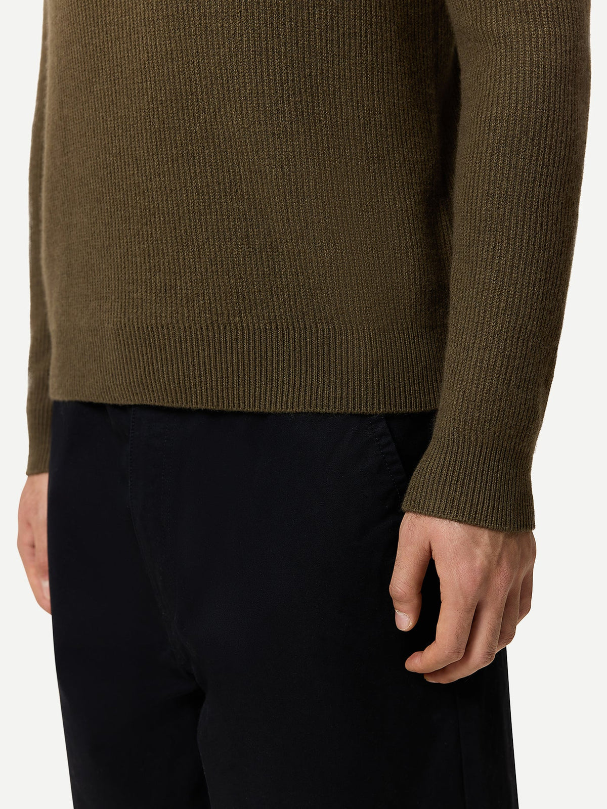 Men's Ribbed Cashmere Sweater — Earth Brown