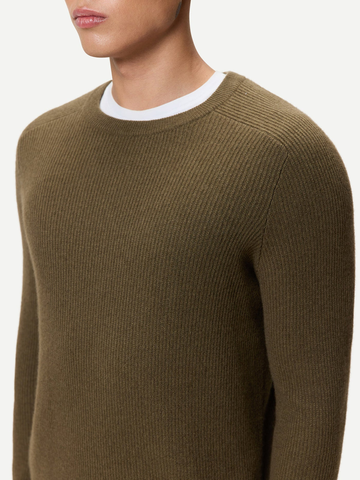 Men's Ribbed Cashmere Sweater — Earth Brown