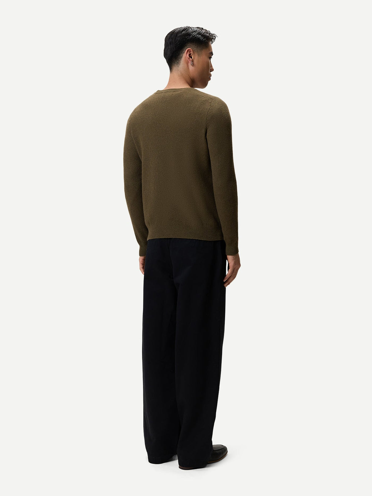 Men's Ribbed Cashmere Sweater — Earth Brown