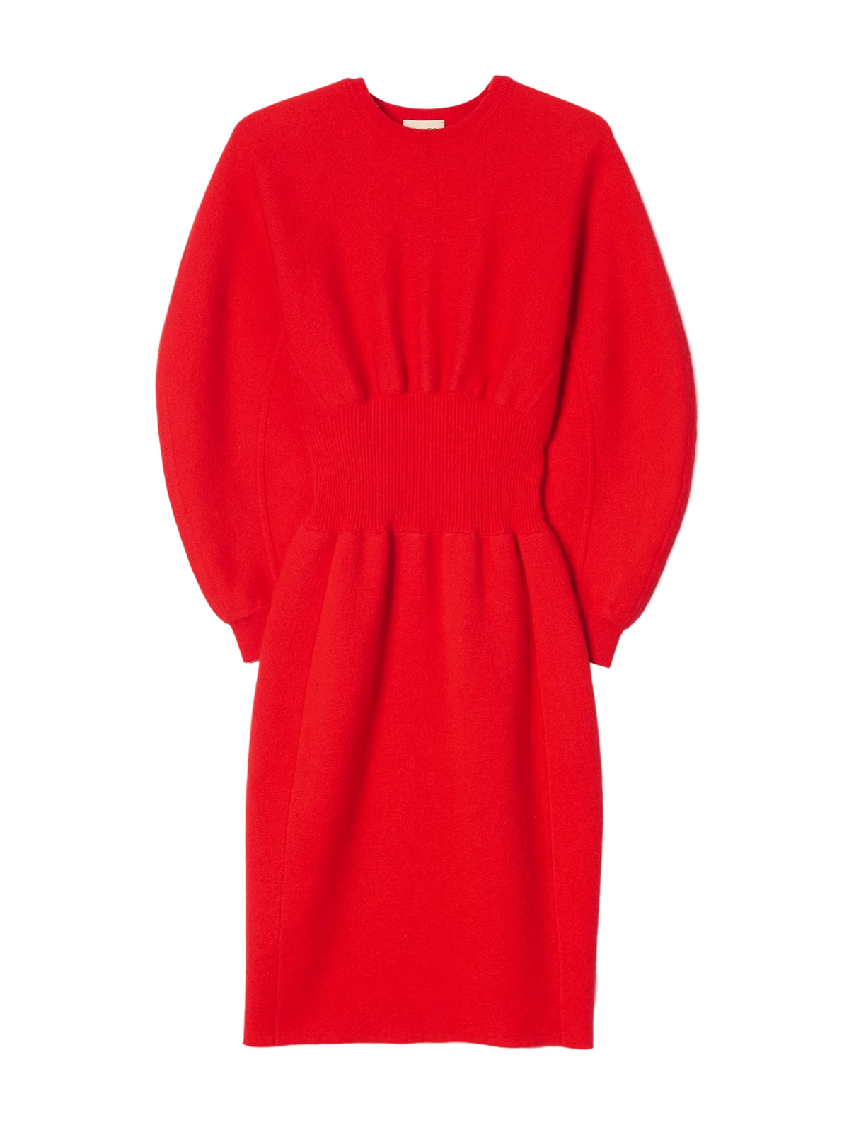 Cashmere Sculptural Dress — Fiery Red