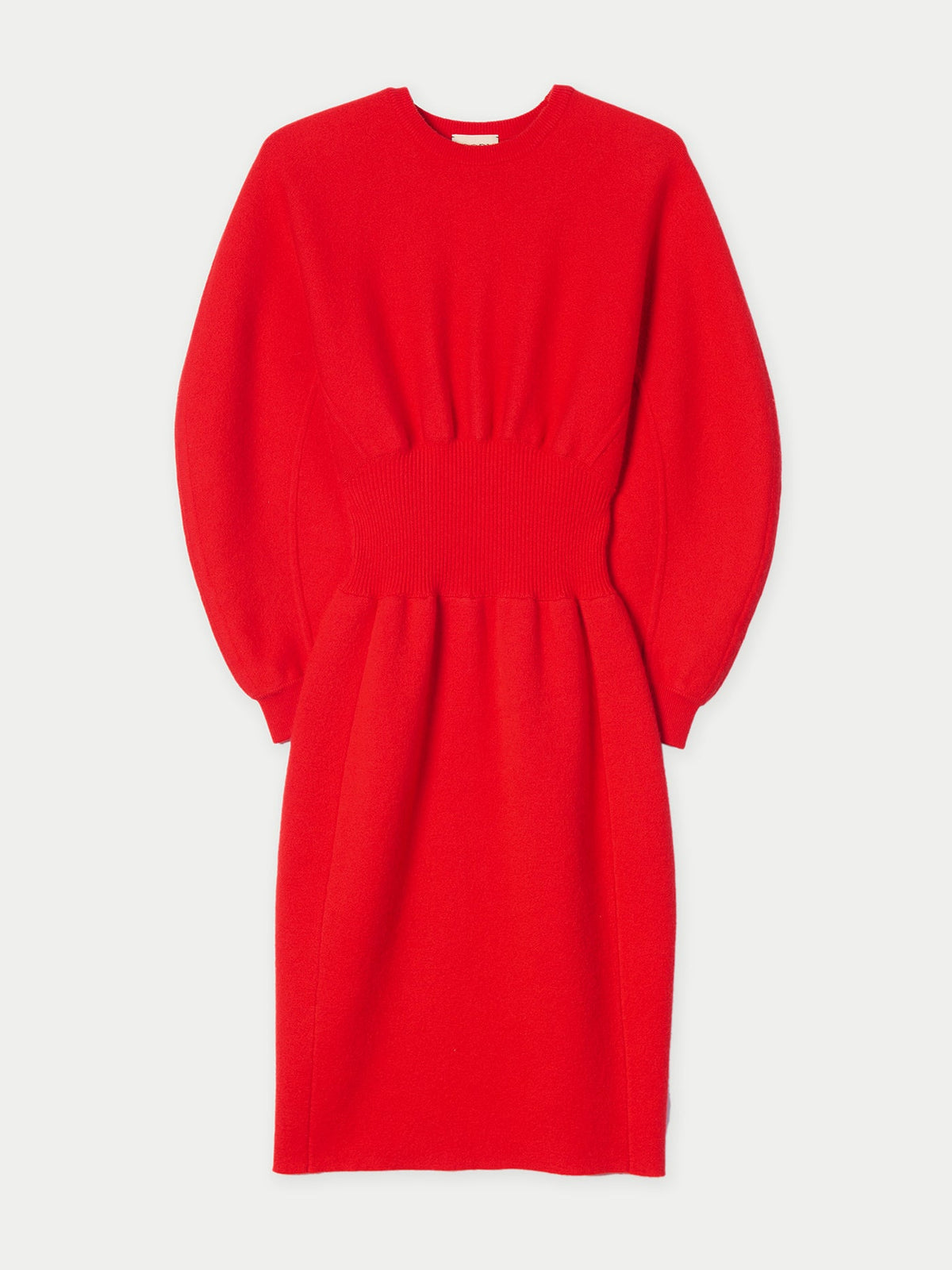 Cashmere Sculptural Dress — Fiery Red