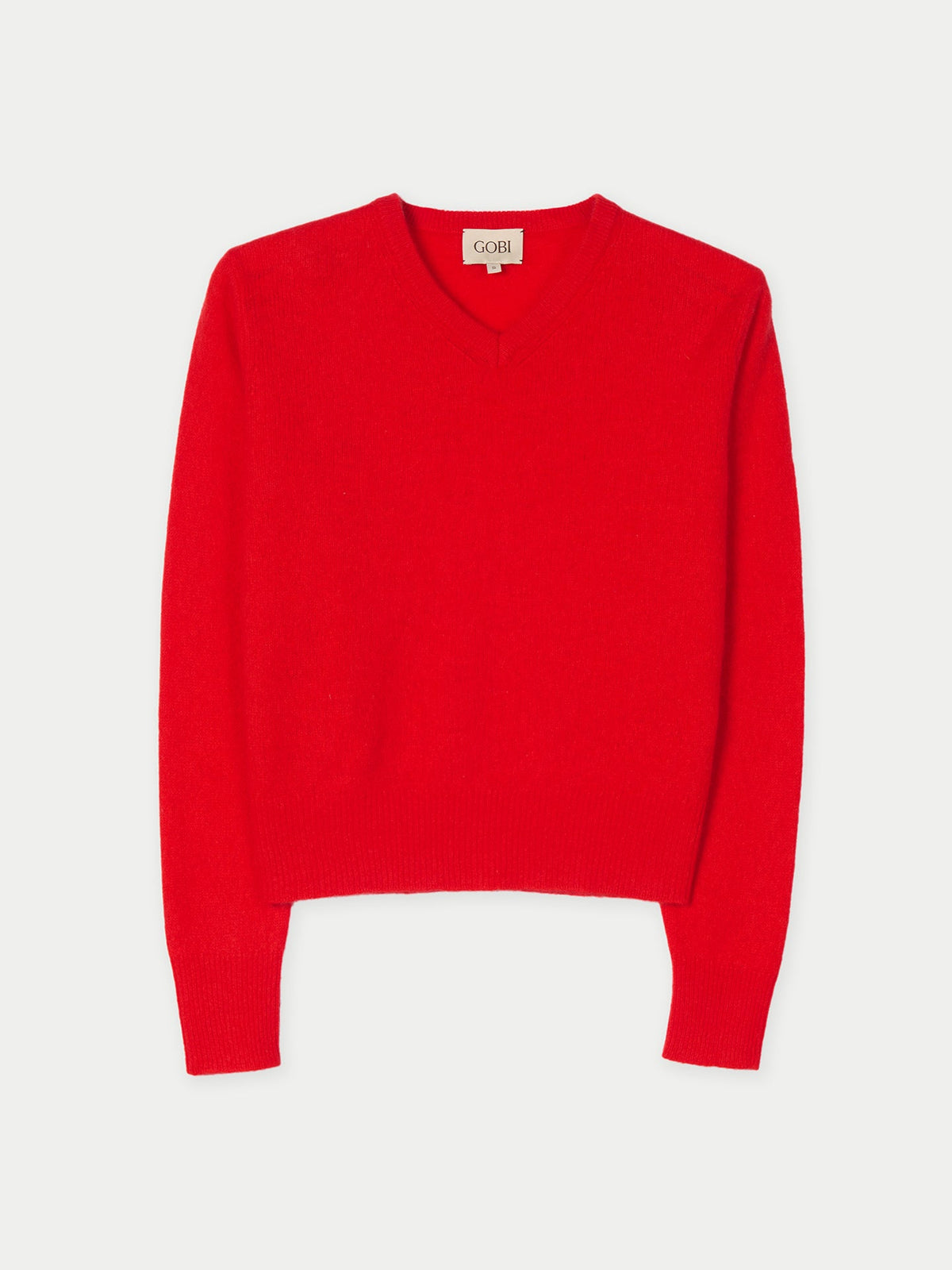 Dual-Collar Cashmere Sweater — Fiery Red