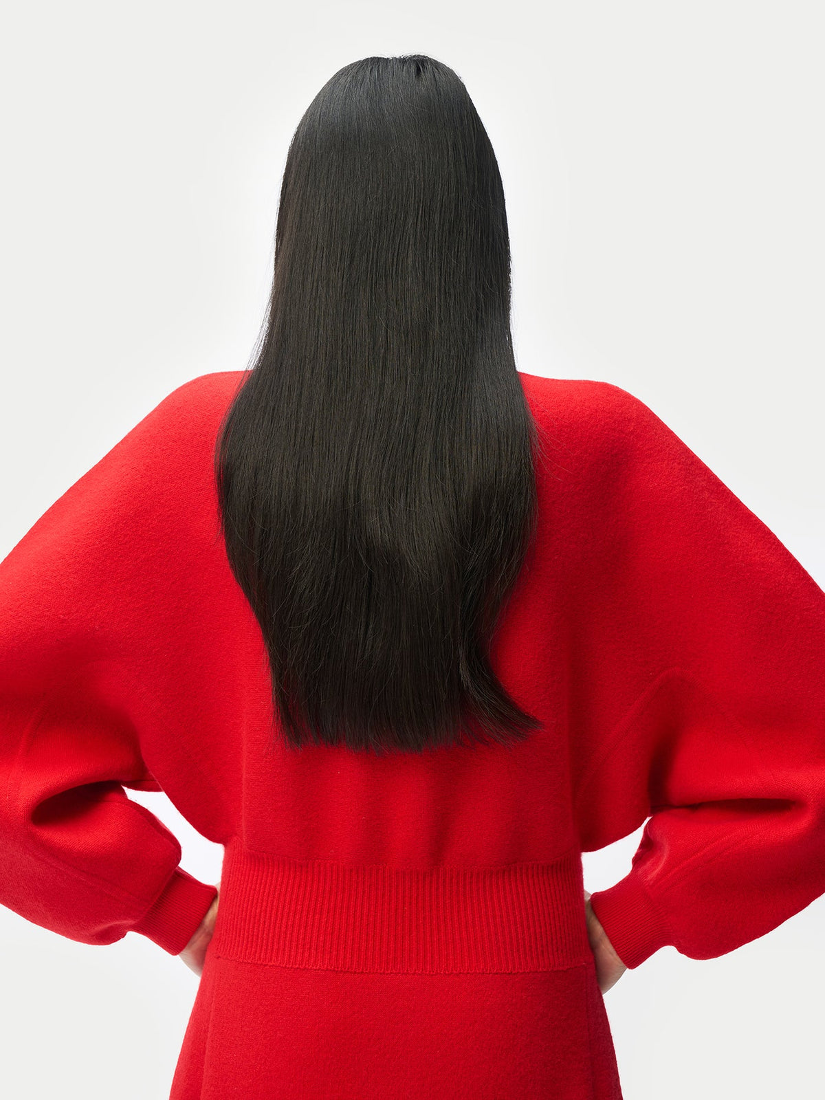 Cashmere Sculptural Dress — Fiery Red