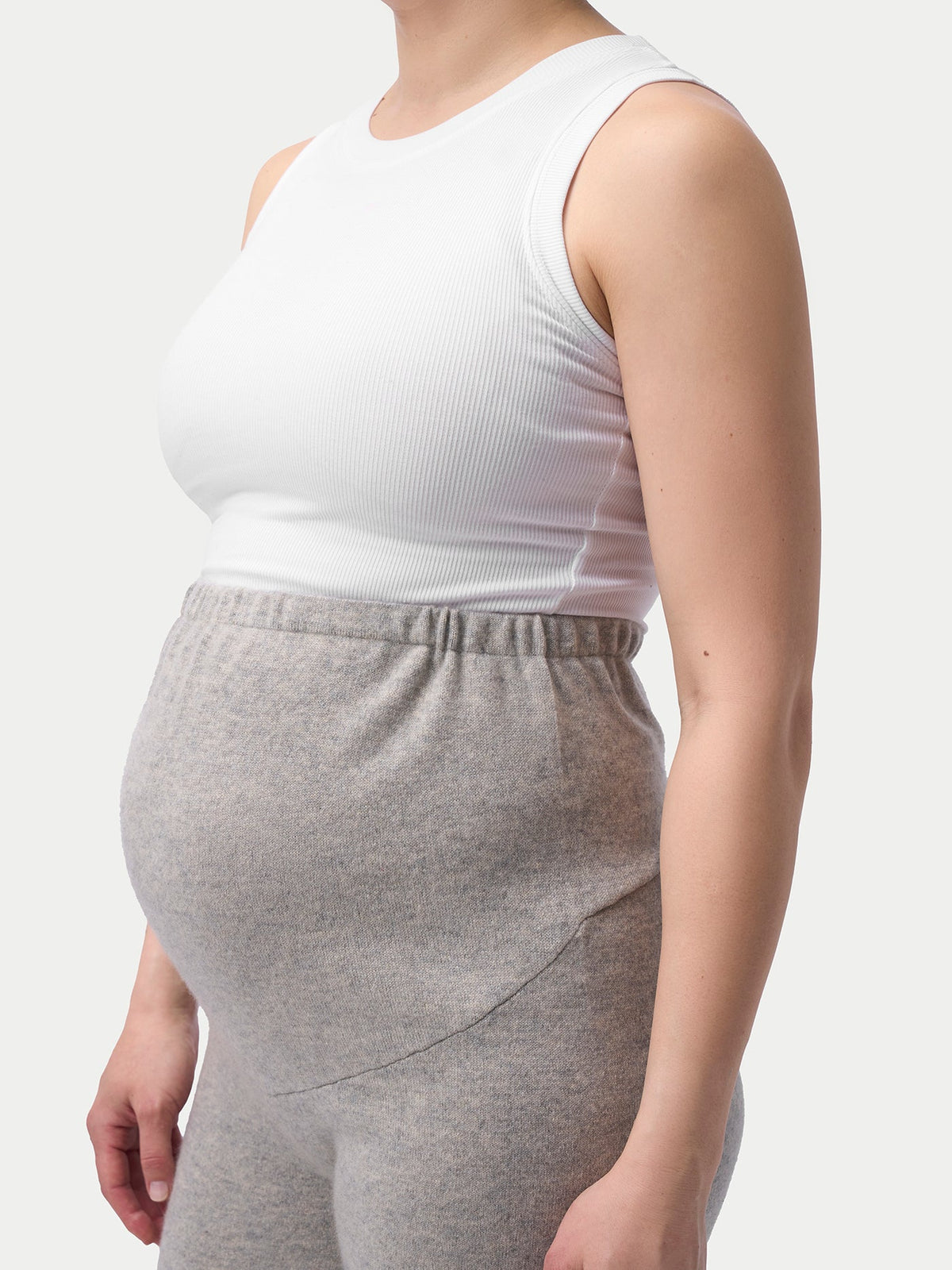 Wide-leg Knitted Maternity Cashmere Pants — Flint Gray