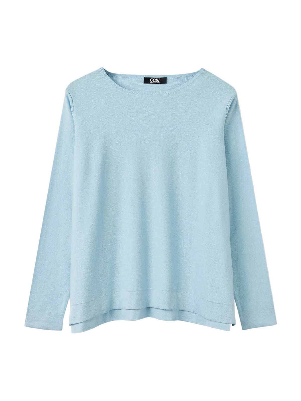 Boatneck Cotton Silk Cashmere Blend Sweater — Forget Blue