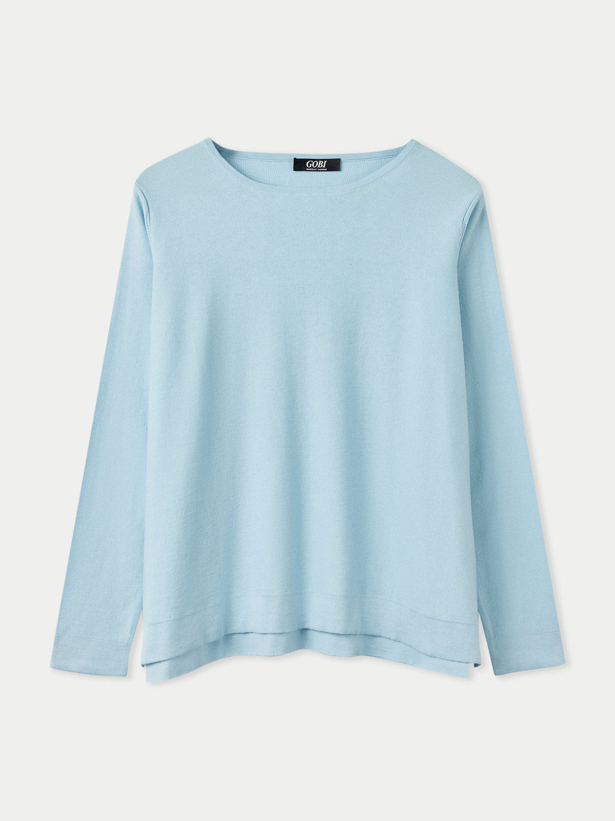 Boatneck Cotton Silk Cashmere Blend Sweater — Forget Blue