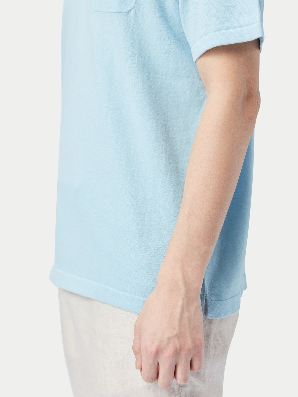 Men's Cotton Silk Cashmere Blend Polo Shirt — Forget Blue