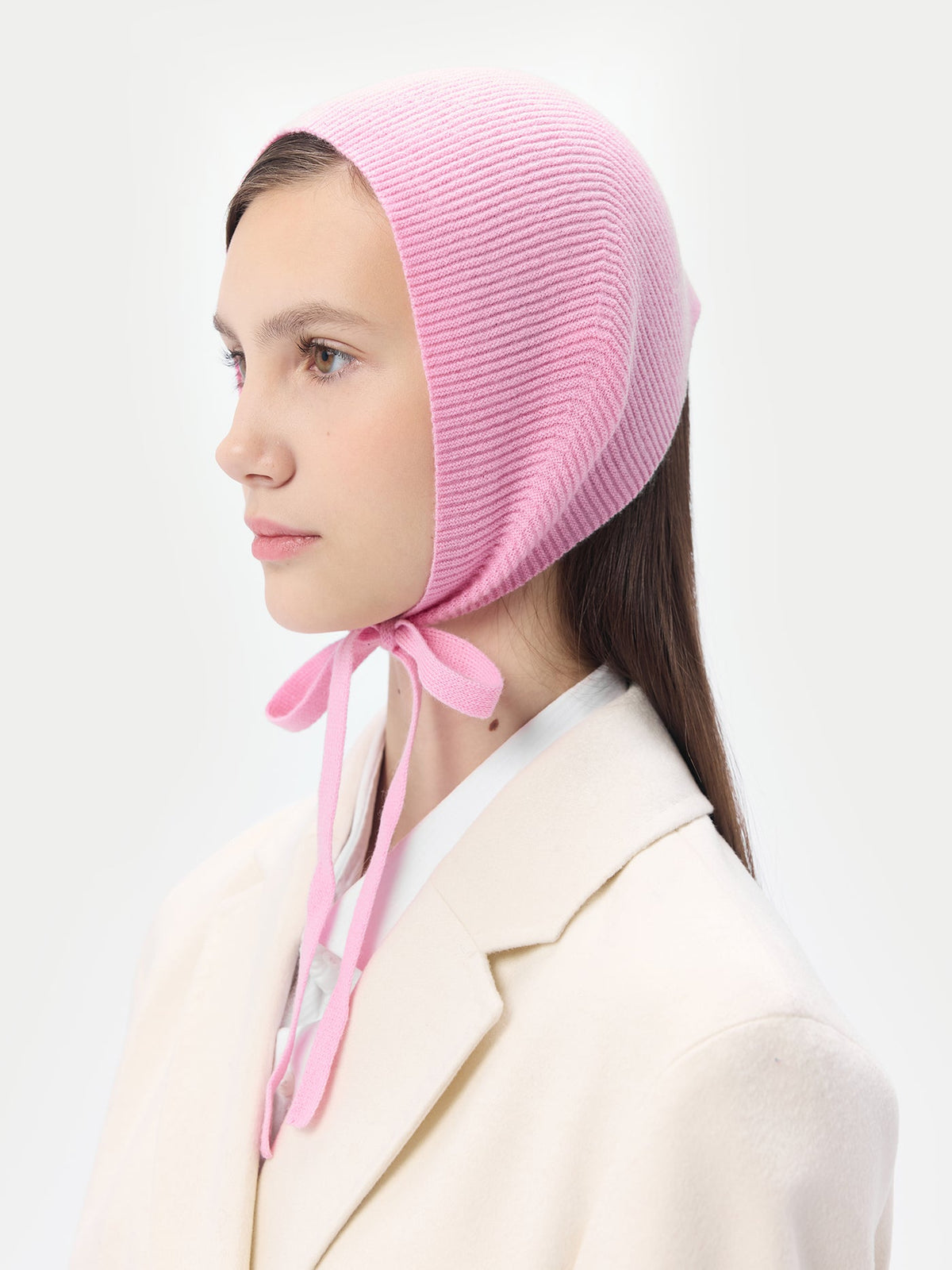 Cashmere Bonnet For Woman — Frost Pink