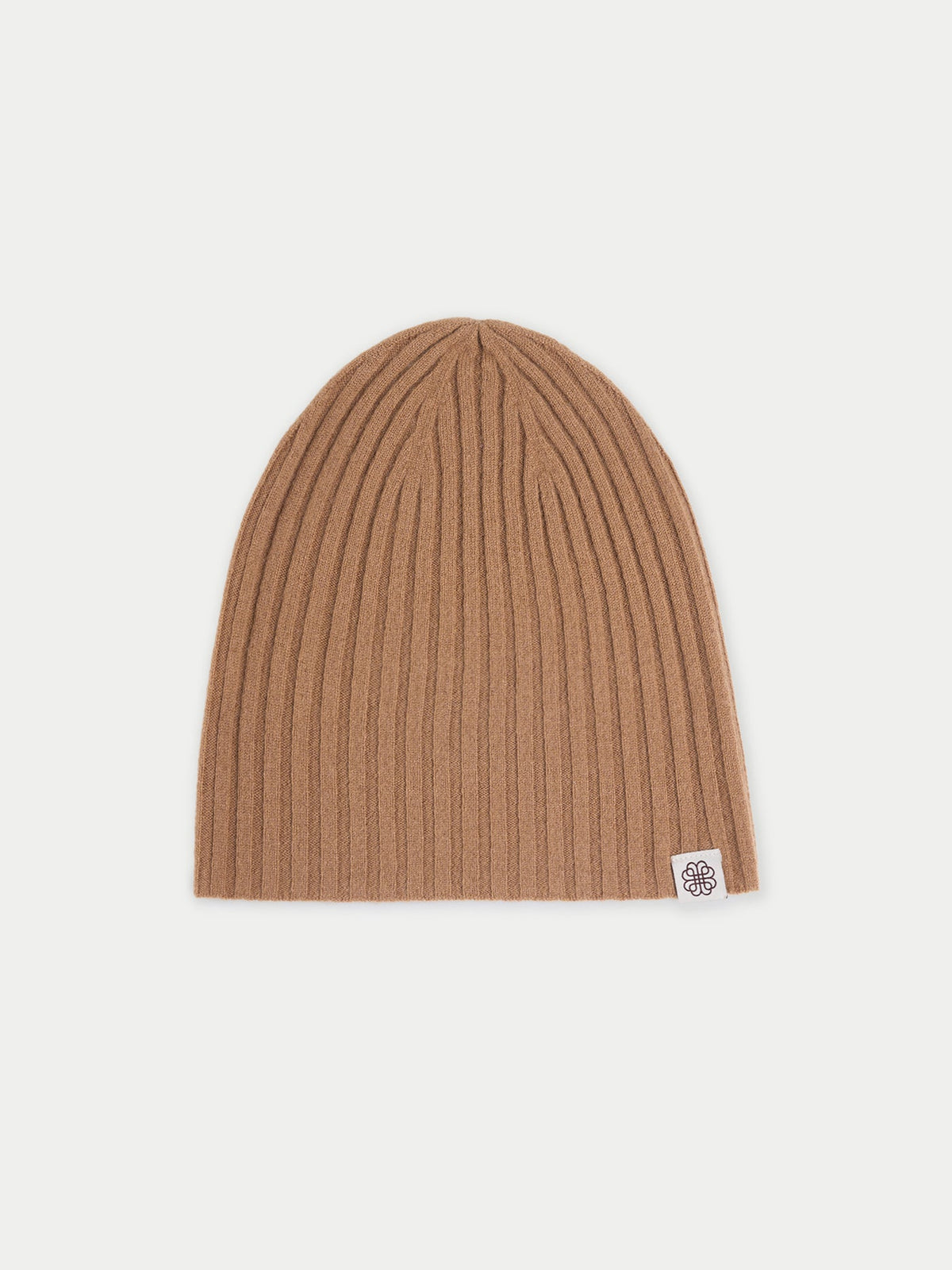 Cashmere Rib Knit Hat — Golden Brown