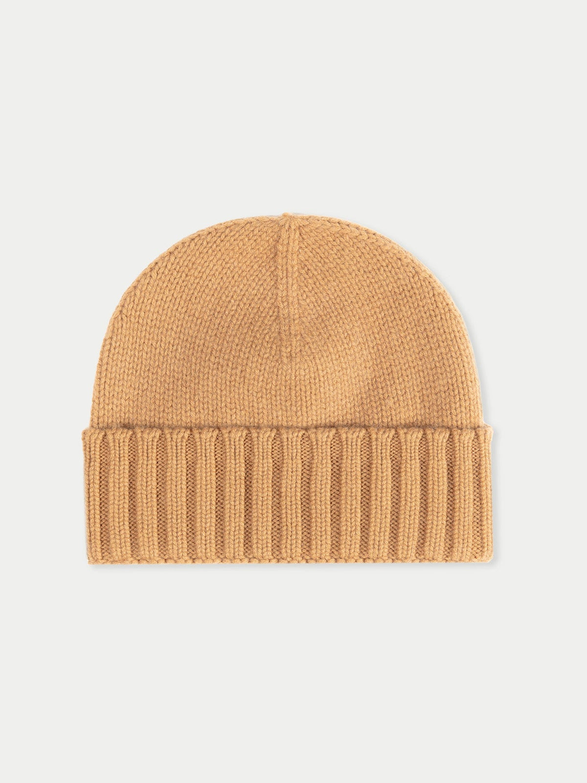 Cashmere Rib Knit Hat — Golden Brown