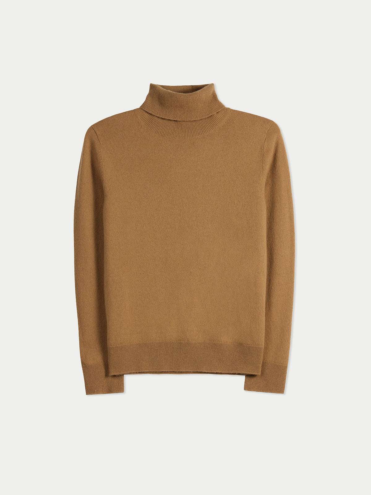 Timeless Cashmere Turtleneck Sweater — Golden Brown