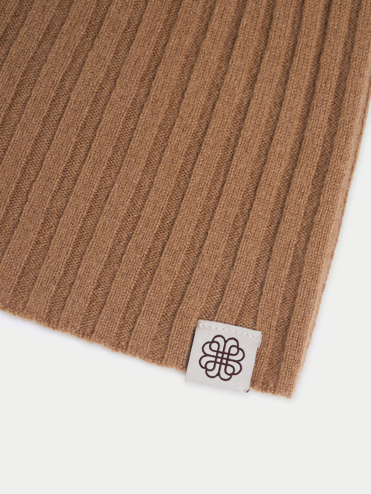 Cashmere Rib Knit Hat — Golden Brown