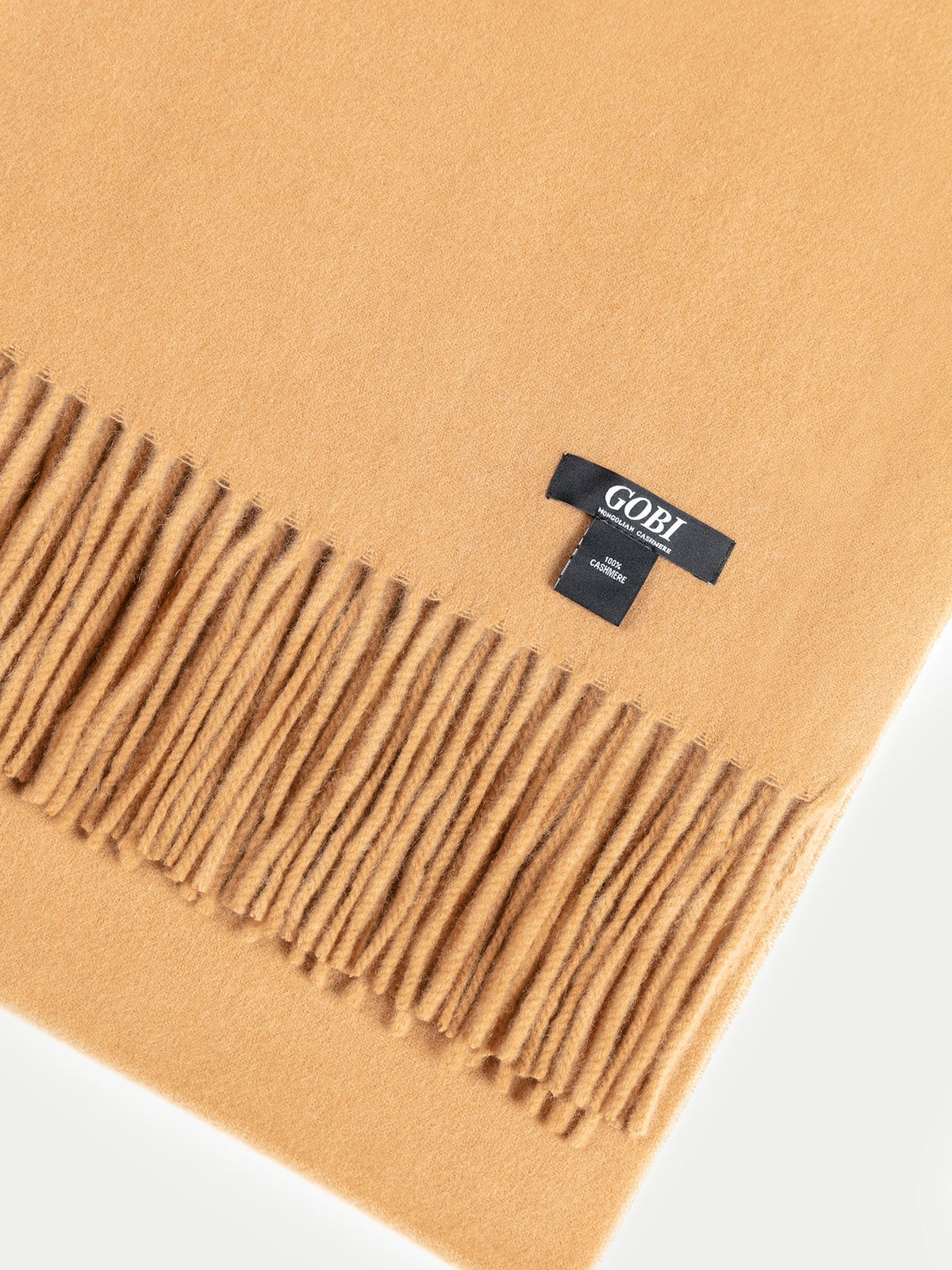 Oversized Cashmere Woven Scarf — Golden Brown