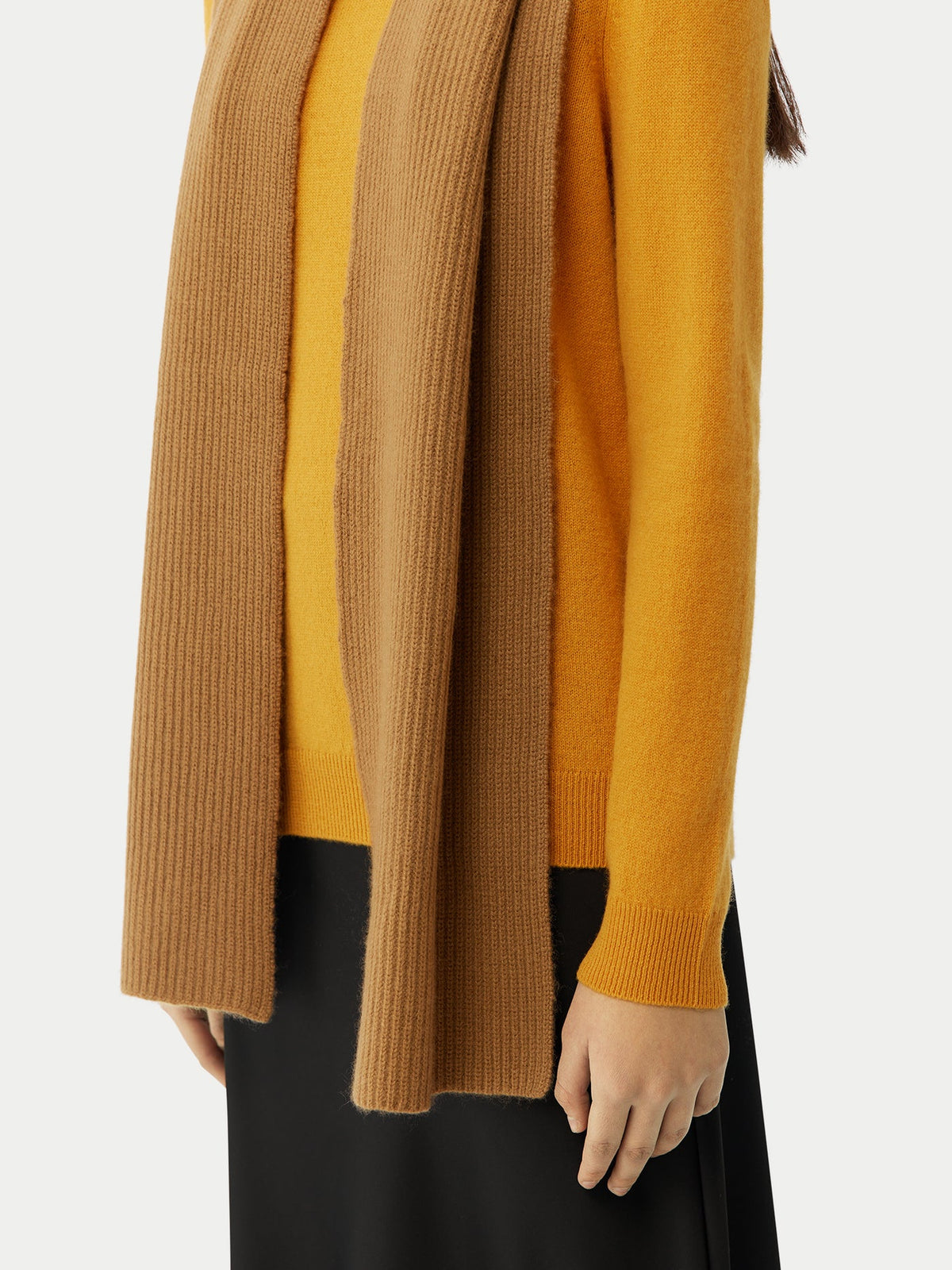 Fisherman Knit Scarf — Golden Brown