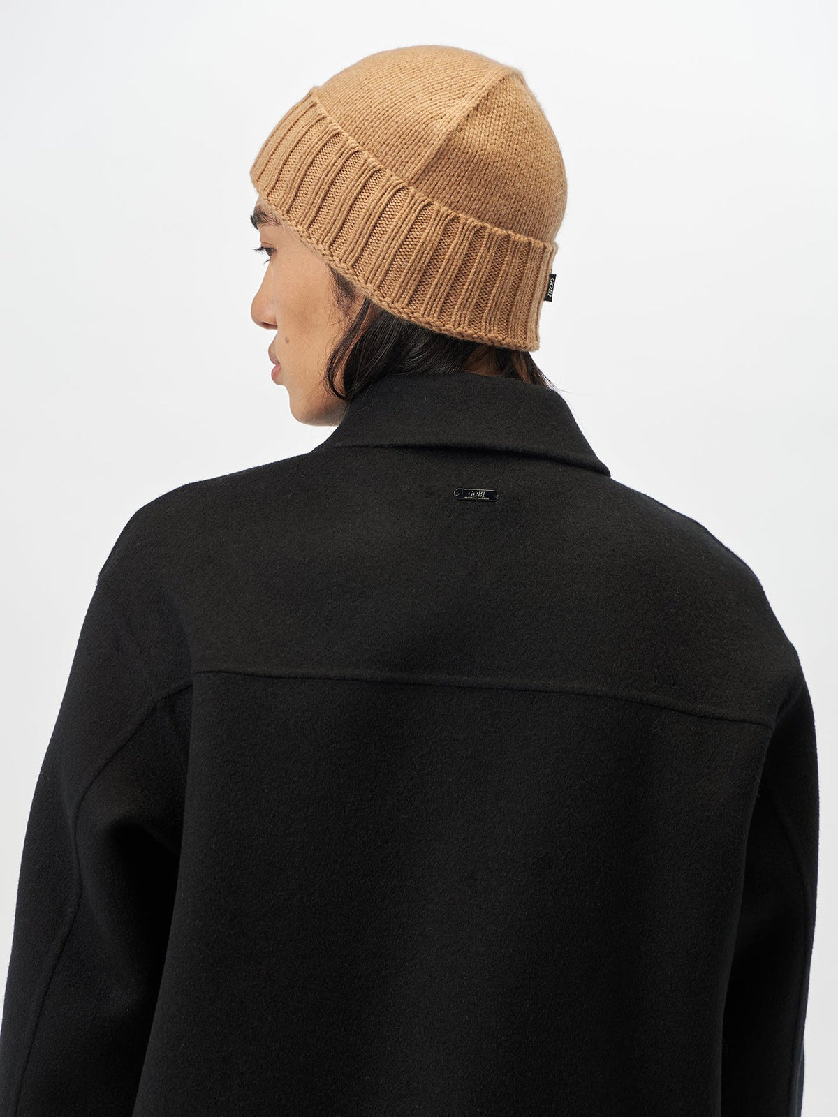 Cashmere Rib Knit Hat — Golden Brown