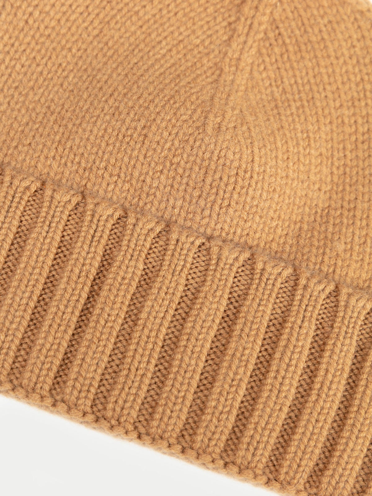 Cashmere Rib Knit Hat — Golden Brown