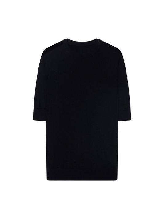 Silk Cashmere Crew Neck T-shirt — Graphite Black