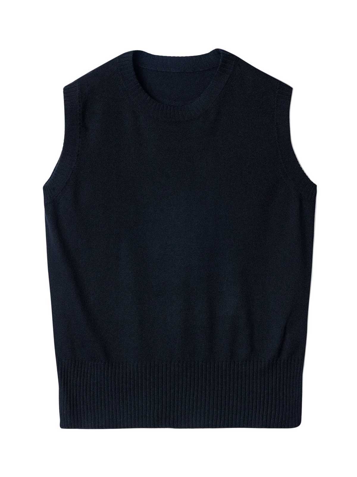 Cashmere Silk Sleeveless Top — Graphite Black
