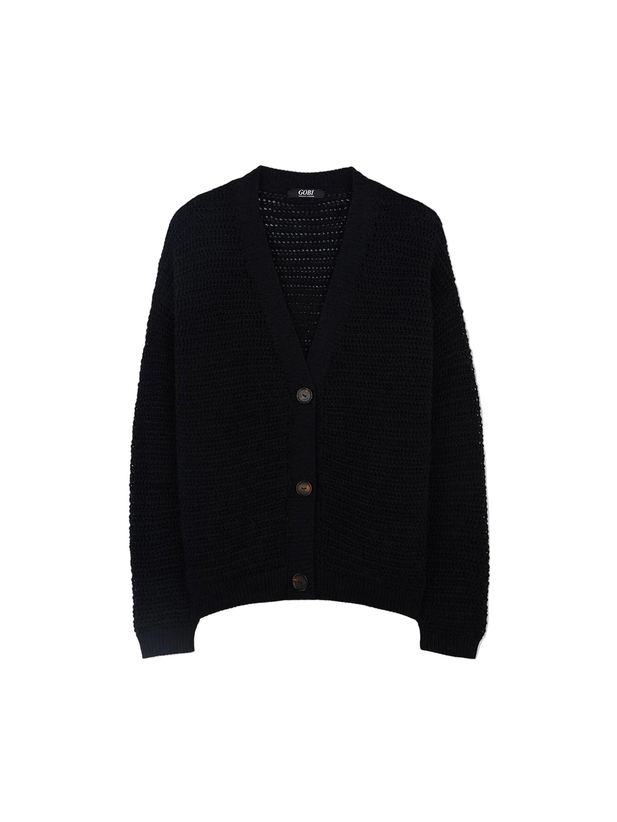 Cotton Cashmere Cardigan — Graphite Black