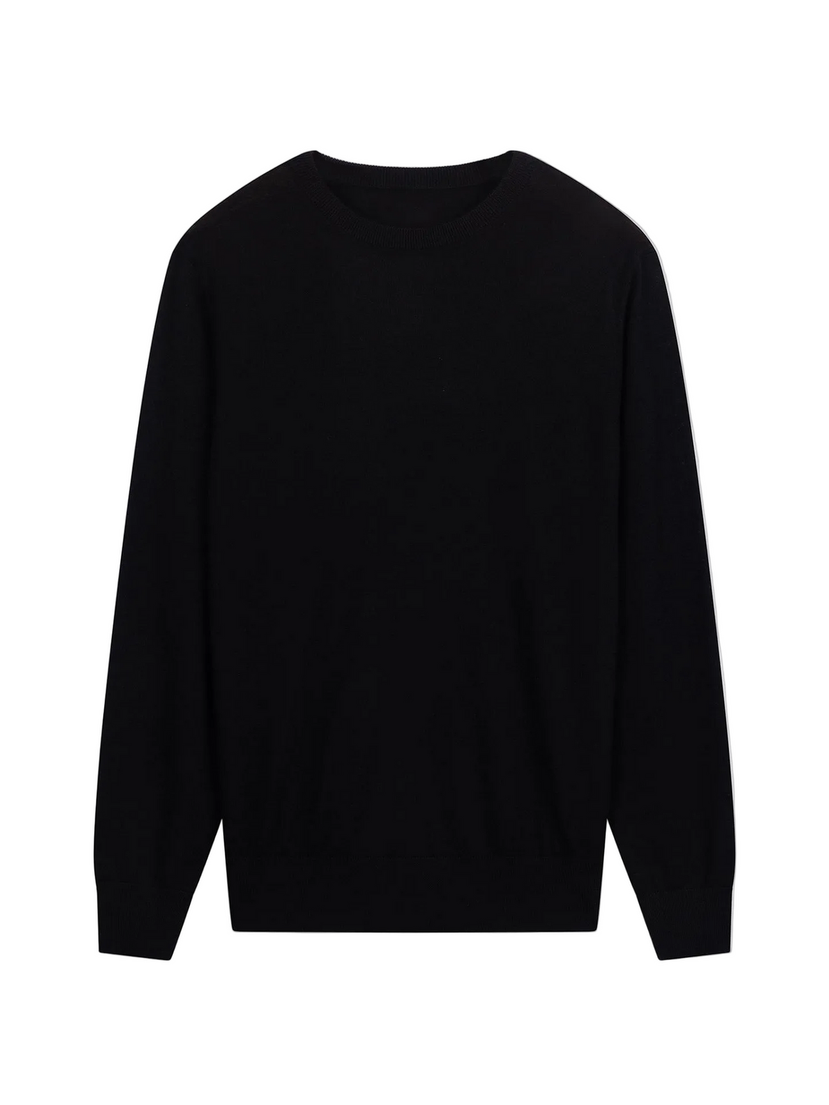 Women C-neck Cashmere Sweater — Graphite Black