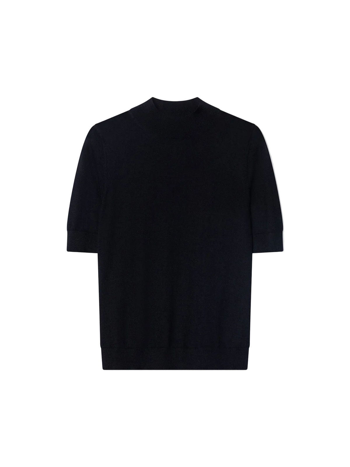 Cashmere Silk Shirt With High Neck — Graphite Black