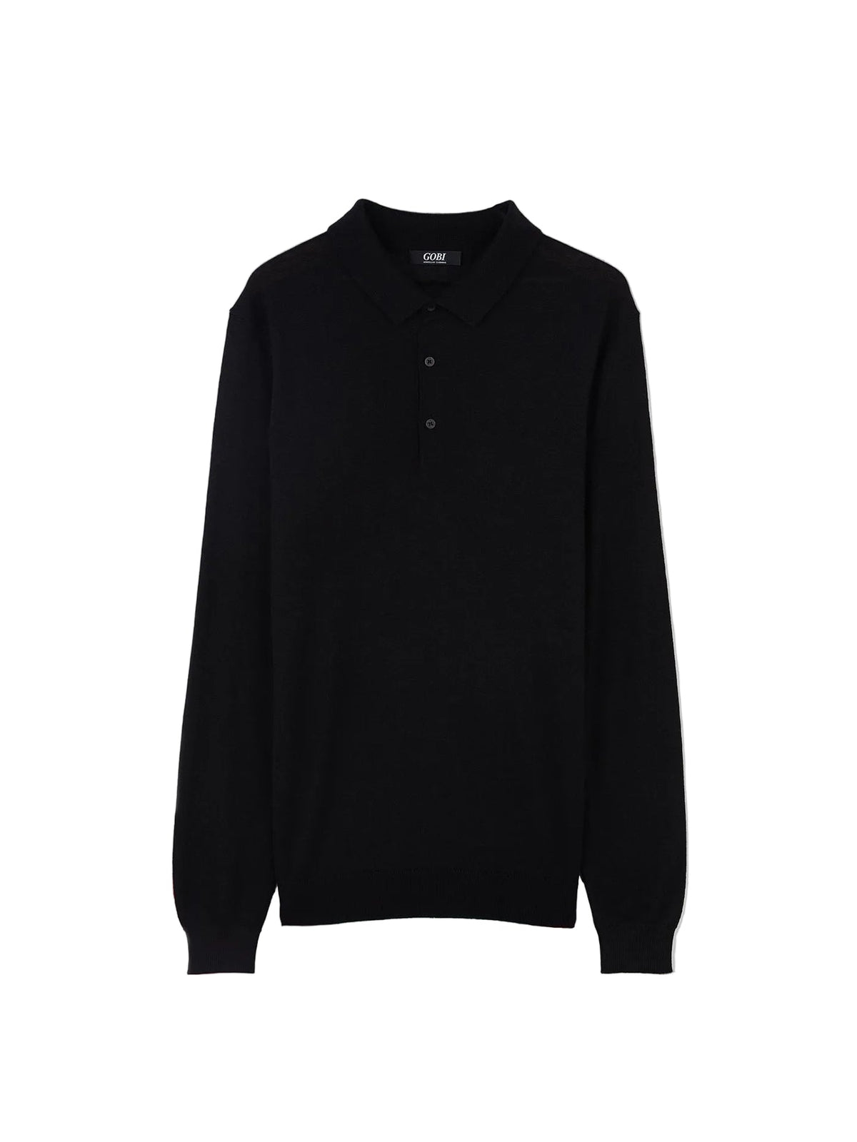 Men's Cashmere Silk Polo — Graphite Black
