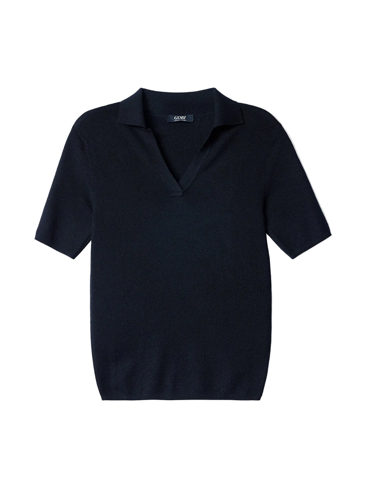Cashmere Silk Women's Polo Shirt — Graphite Black