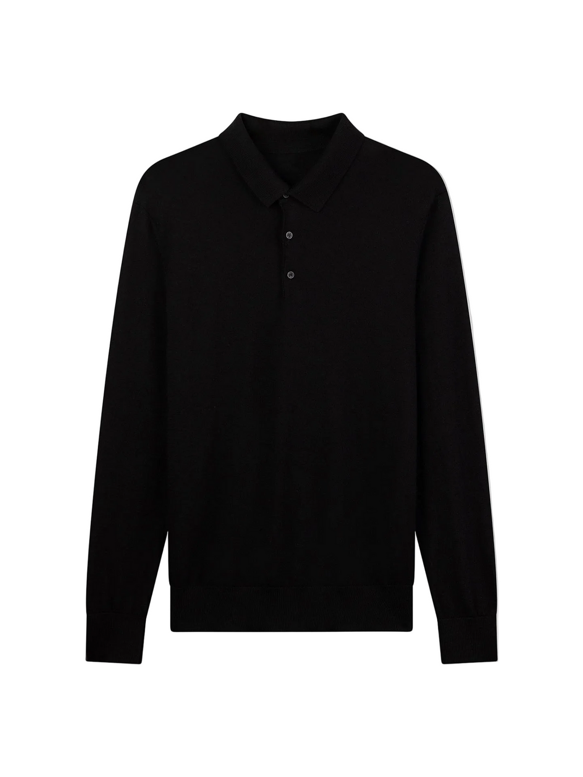 Men Classic Polo Shirt With Long Sleeve — Graphite Black