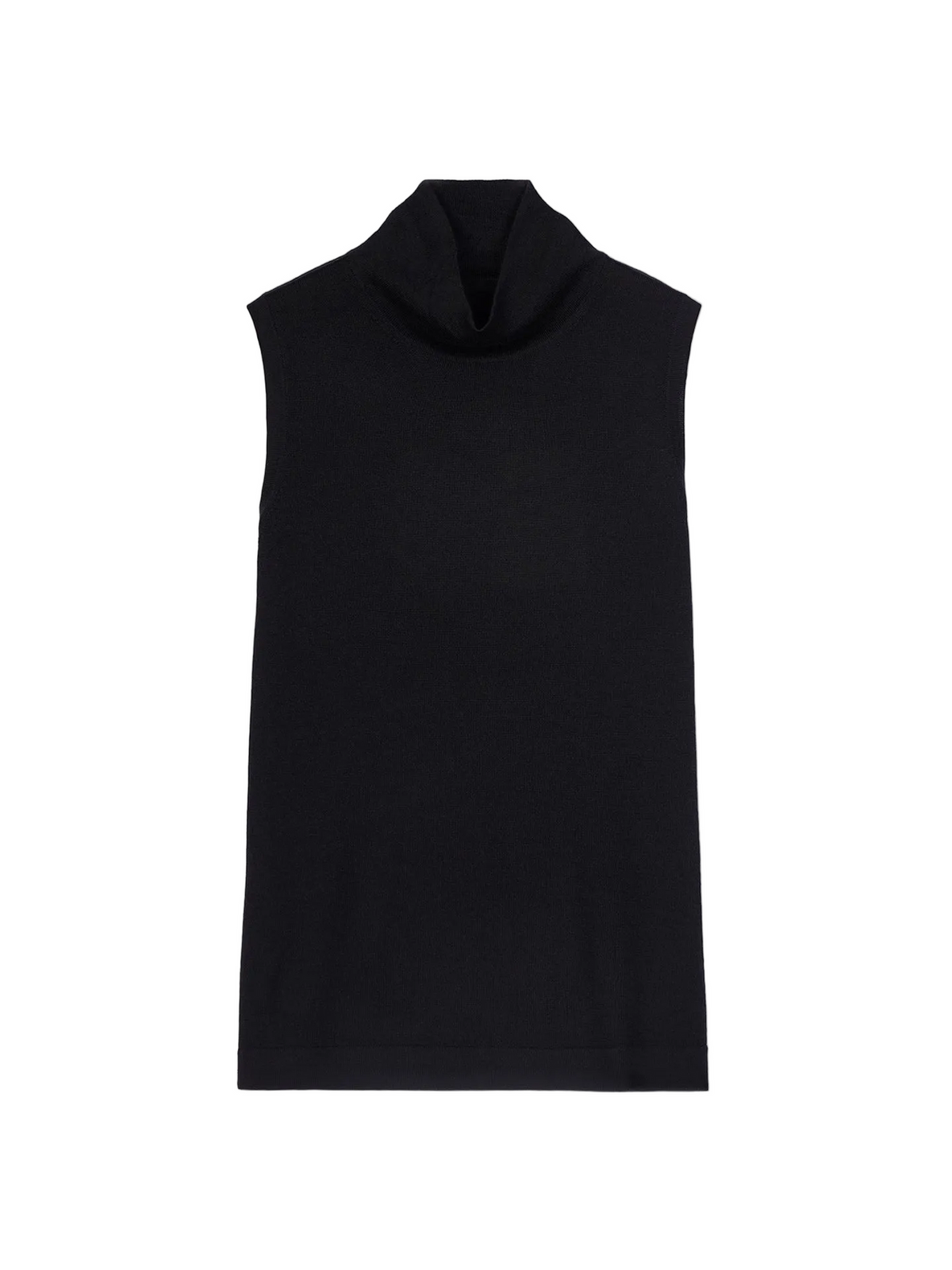 Cashmere Silk High-neck Top — Graphite Black