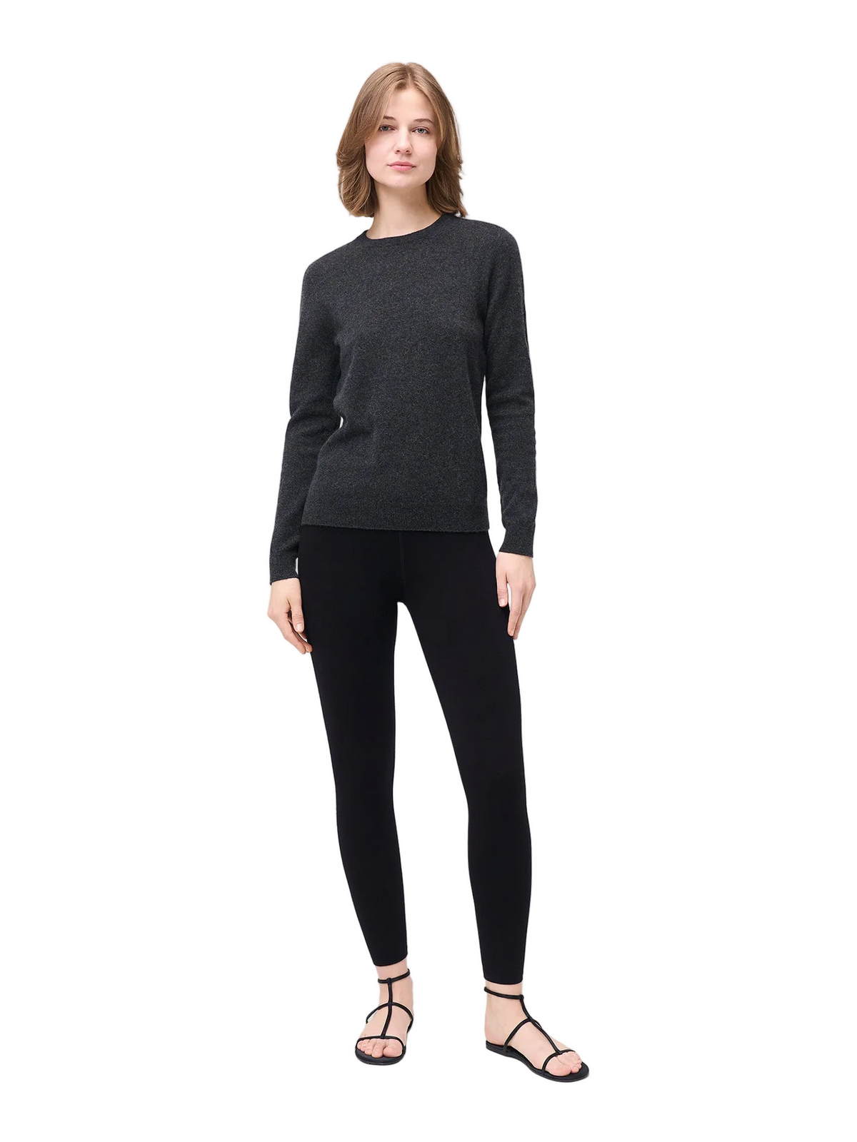 Women's Silk Cashmere Leggings — Graphite Black